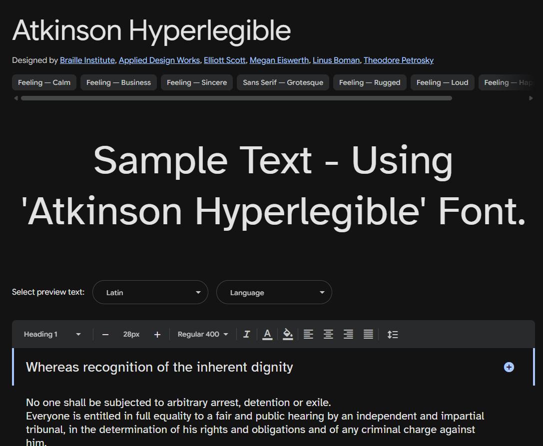 Image sample preview for text using Atkinson Hyperlegible font family