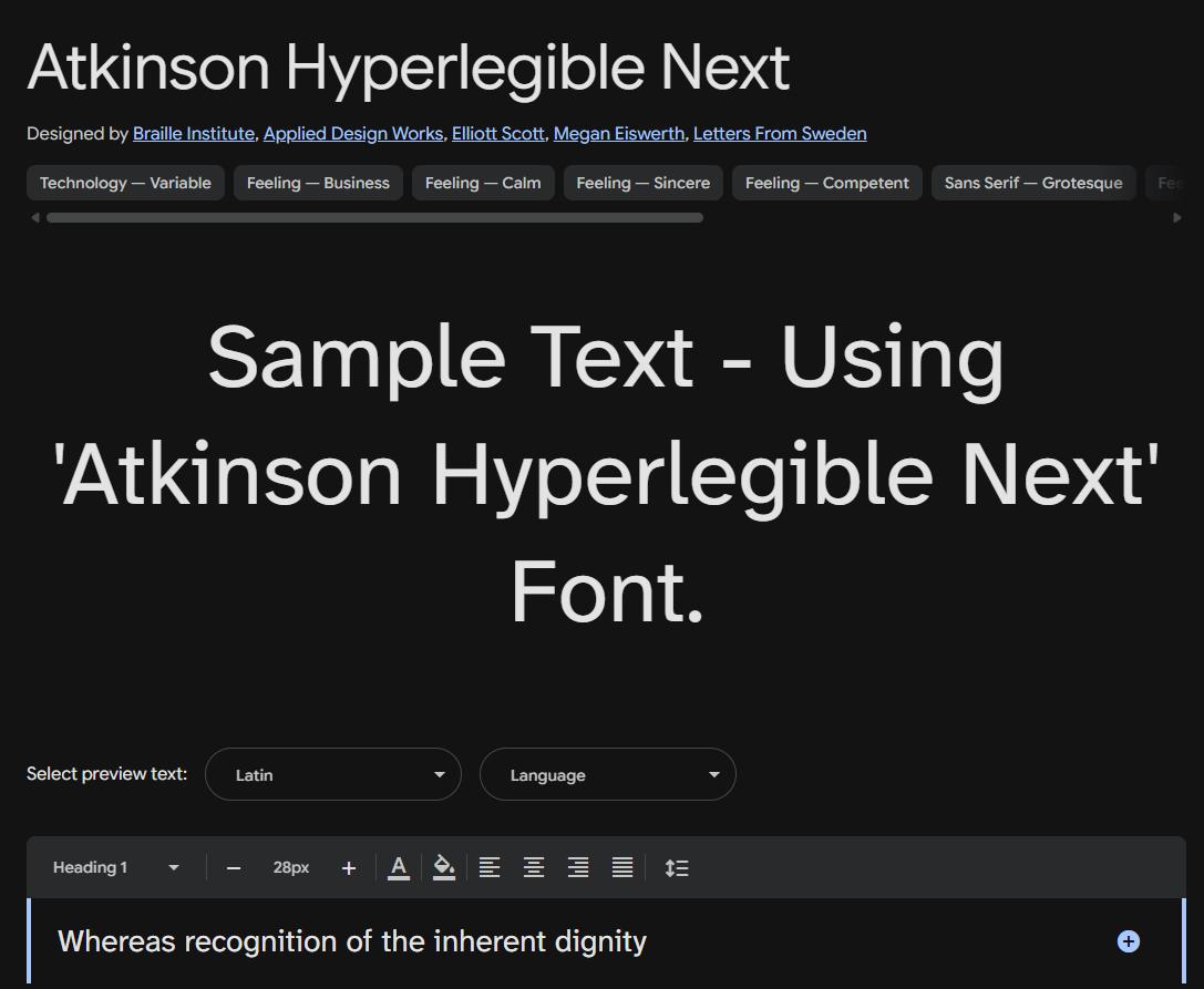 Image sample preview for text using Atkinson Hyperlegible Next font family