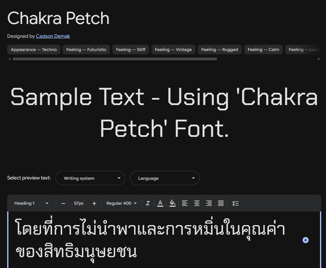 Image sample preview for text using Chakra Petch font family