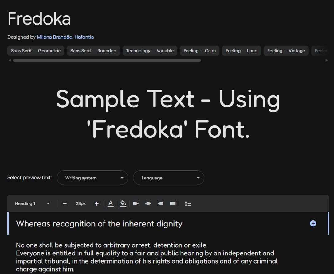 Image sample preview for text using Fredoka font family