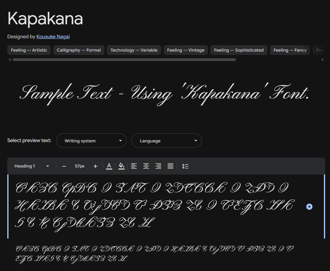 Image sample preview for text using Kapakana font family