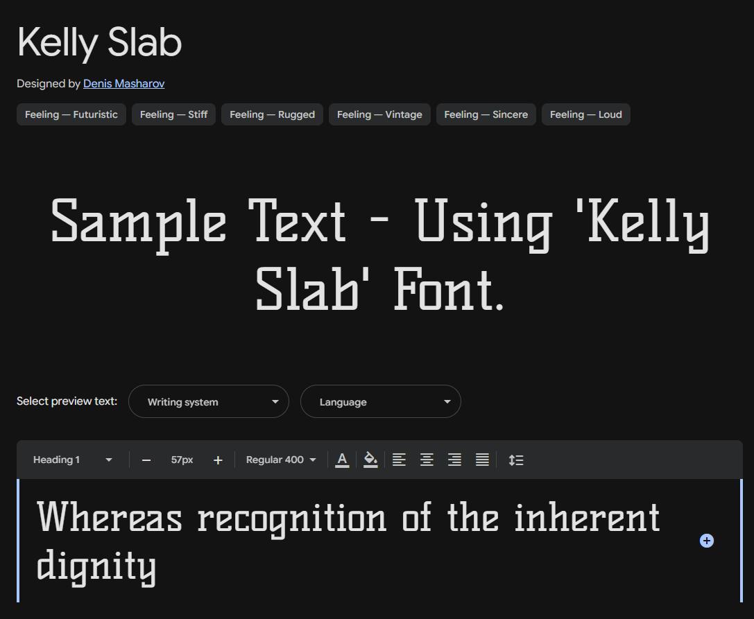 Image sample preview for text using Kelly Slab font family
