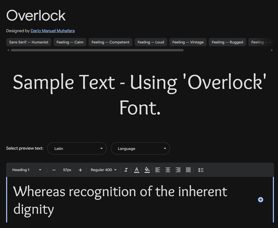 Image sample preview for text using Overlock font family