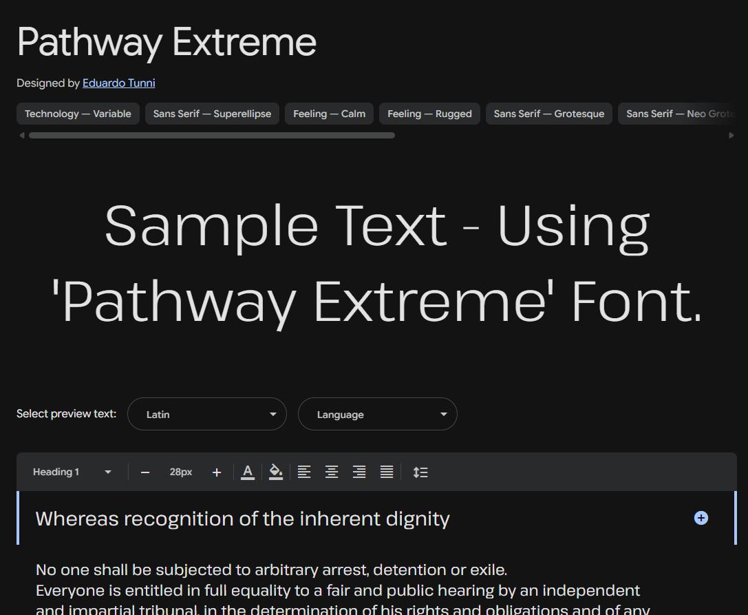 Image sample preview for text using Pathway Extreme font family