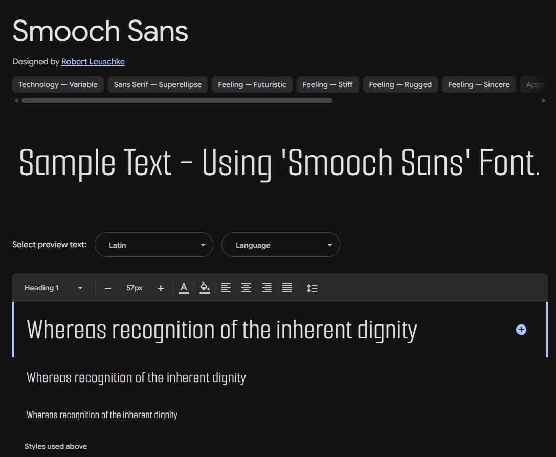 Image sample preview for text using Smooch Sans font family